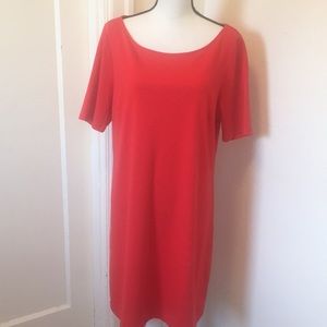 Orange short sleeve shift dress